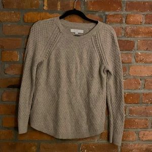 Loft tan cable knit sweater